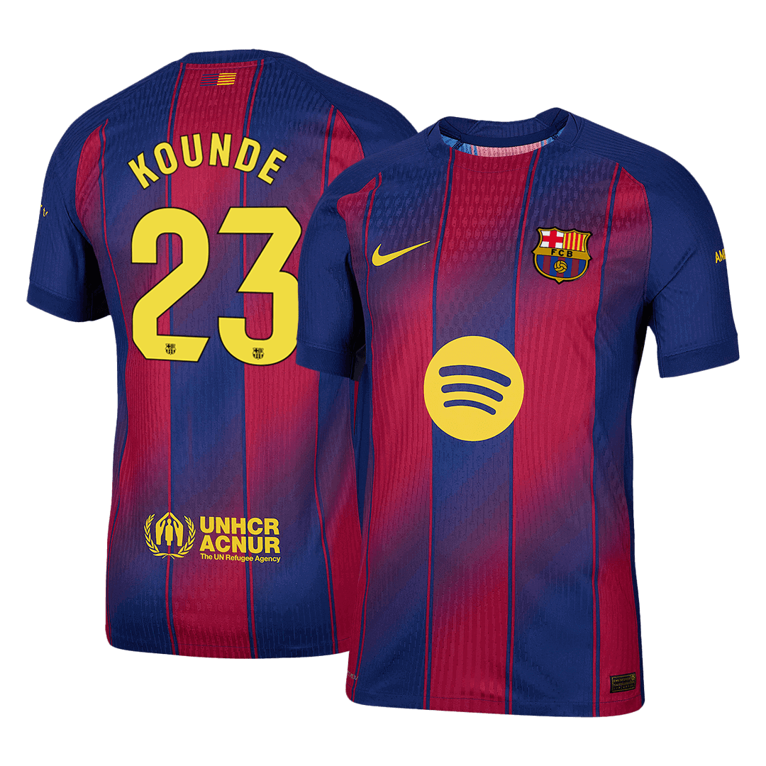 KOUNDE #23 Barcelona Játékos Otthon Mez 2025/26 Piros & Kék