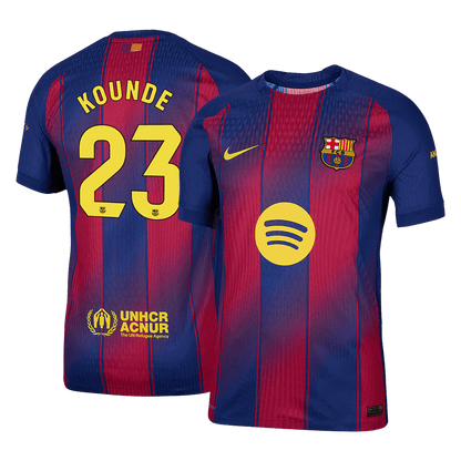 KOUNDE #23 Barcelona Játékos Otthon Mez 2025/26 Piros & Kék