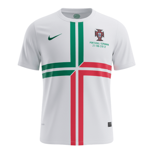 Portugal Idegenbeli Retro Futball Mez 2012 Fehér