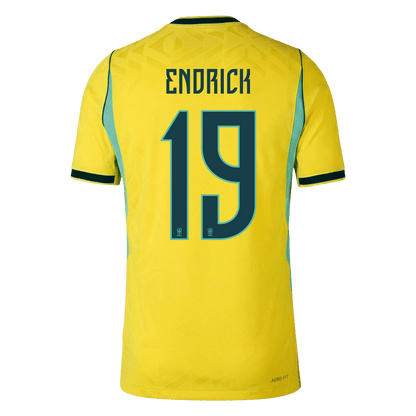 ENDRICK #19 Brazil Játékos Verzió Hazai Mez Világbajnoki 2026 Sárga