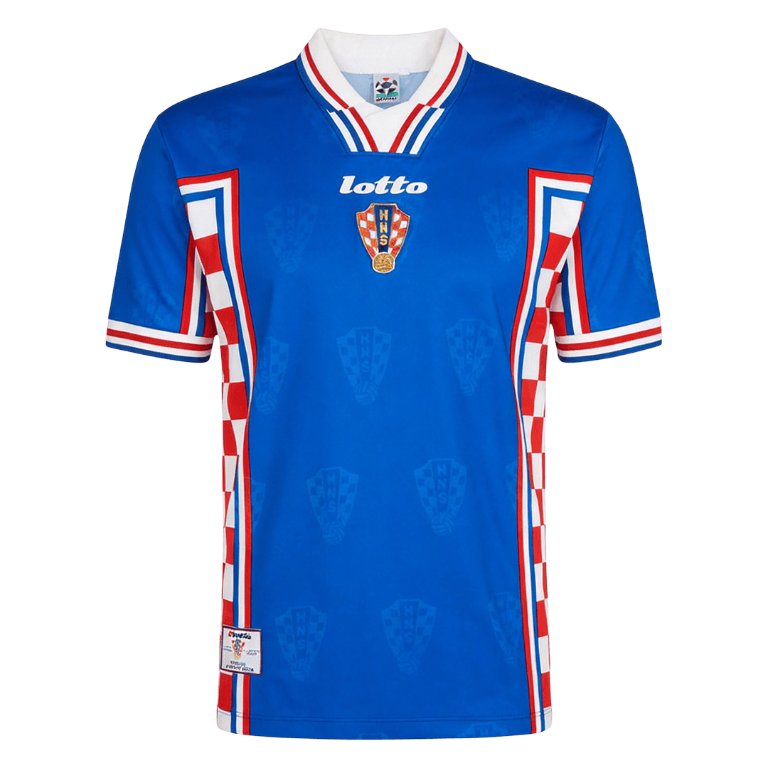 Croatia Idegenbeli Retro Futball Mez 1998 Kék
