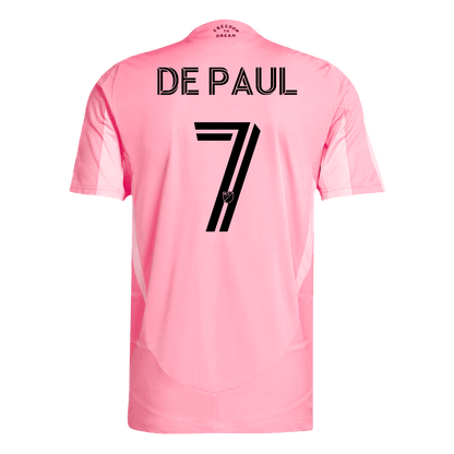 DE PAUL #7 Hiteles Inter Miami CF Otthoni Soccer Mez 2025 Rózsaszín