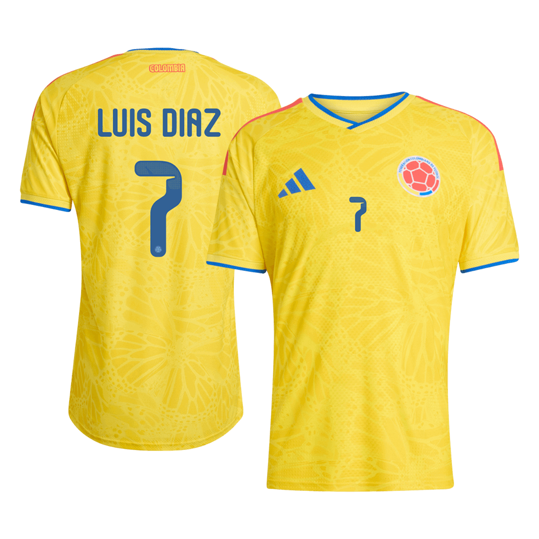 Játékos Verzió LUIS DíAZ #7 Colombia Otthon Mez 2026 Sárga