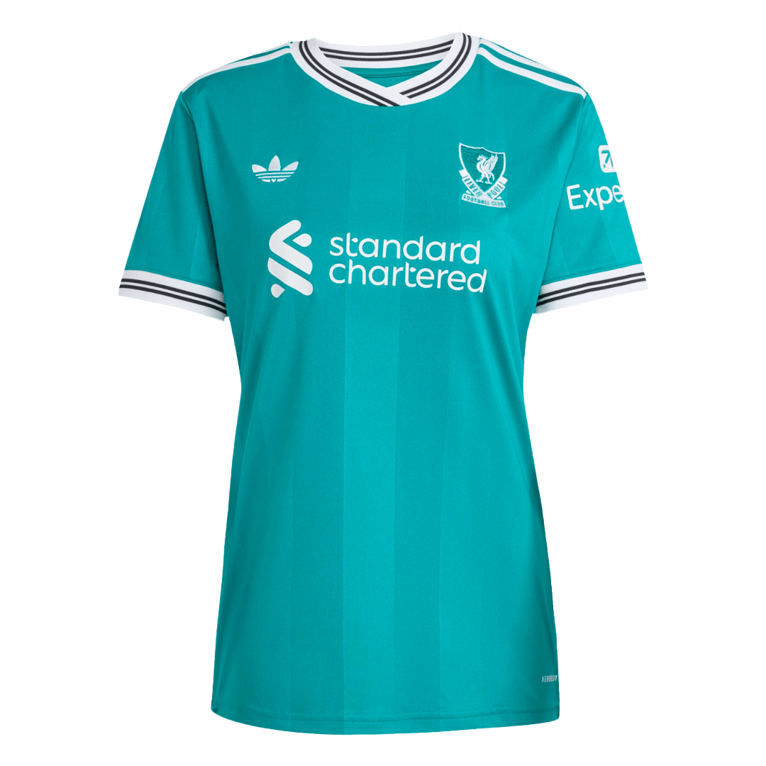 Női Liverpool Harmadik Idegenbeli Futball Mez 2025/26 Zöld