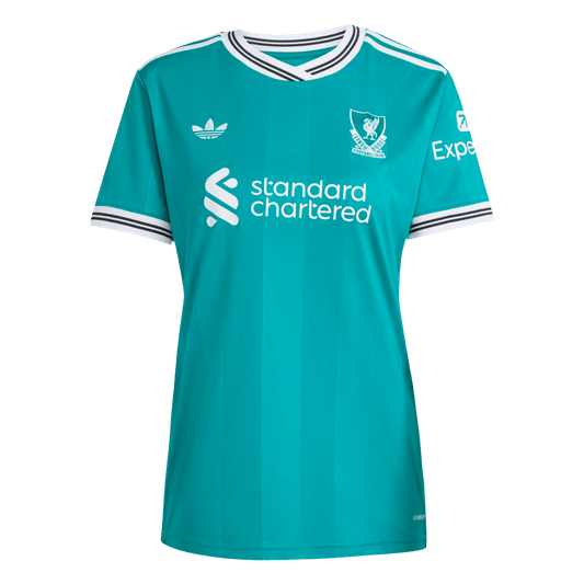 Női Liverpool Harmadik Idegenbeli Futball Mez 2025/26 Zöld