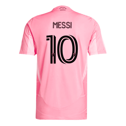 MESSI #10 Hiteles Inter Miami CF Otthoni Soccer Mez 2025 Rózsaszín