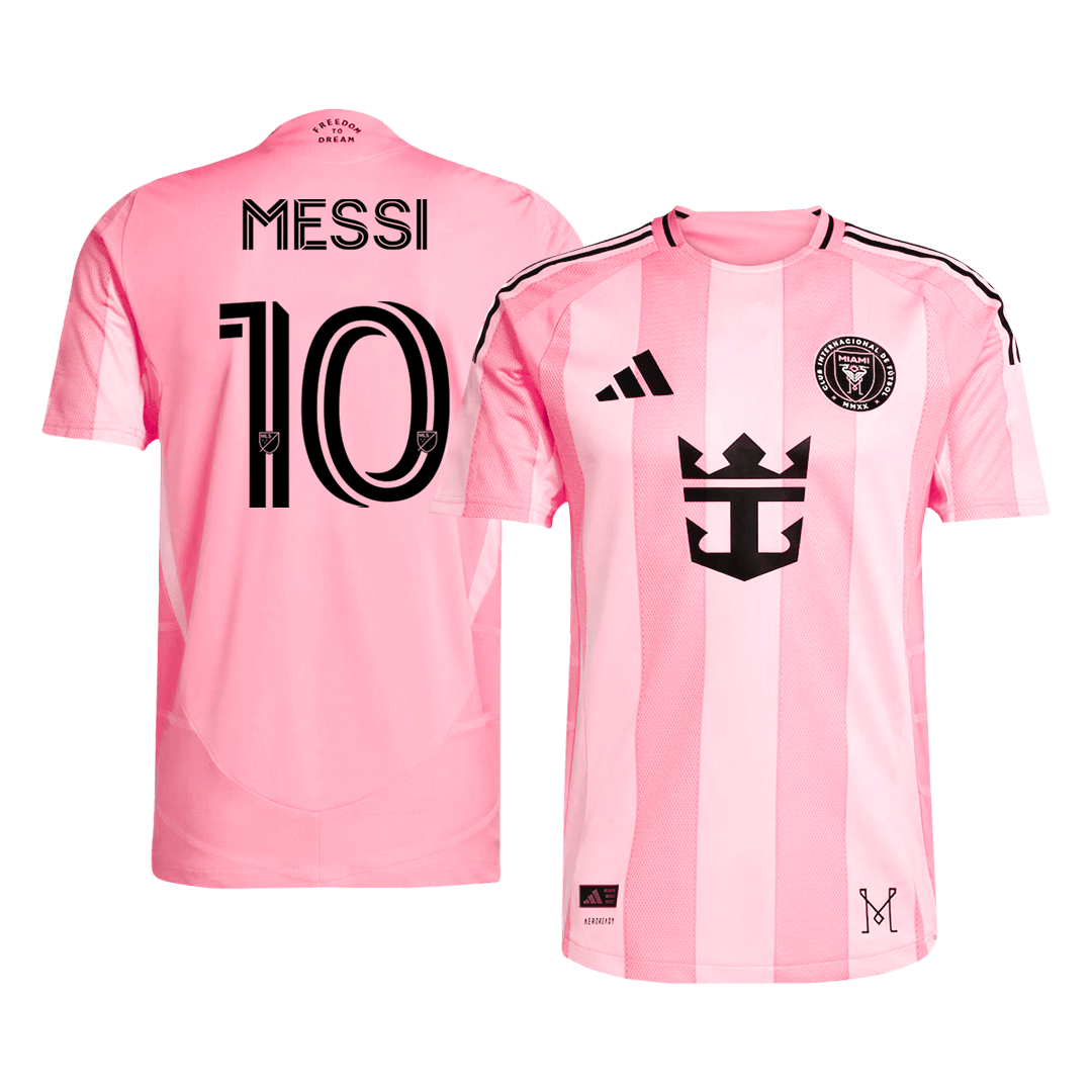 MESSI #10 Hiteles Inter Miami CF Otthoni Soccer Mez 2025 Rózsaszín