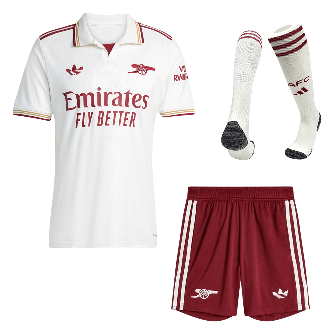 Arsenal Harmadik Mez Szett (Mez+Nadrág+Zokni) 2025/26 Fehér