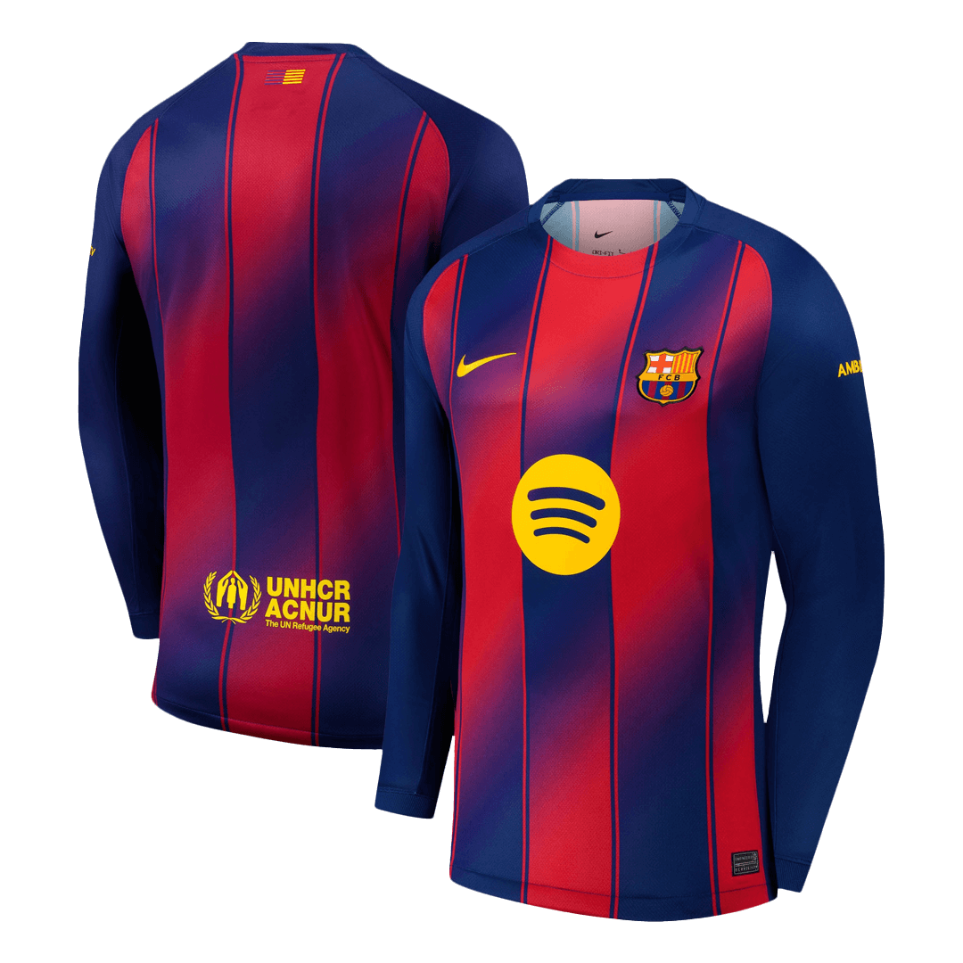 Barcelona 
Otthon 
Hosszú Ujjú Futball Mez 
2025/26 
 
 
 Piros&Kék