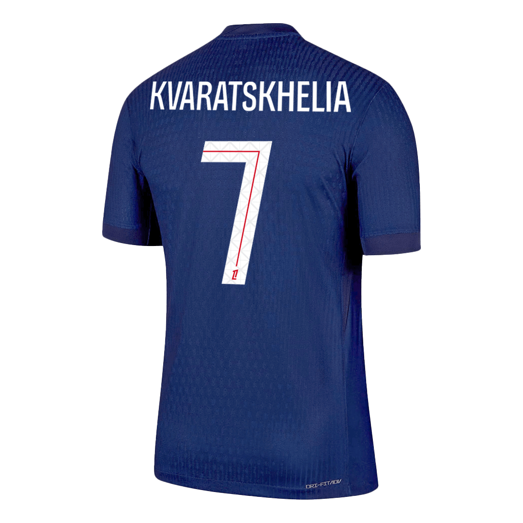 KVARATSKHELIA #7 Hiteles PSG Otthon Soccer Mez 2025/26 Haditengerészet