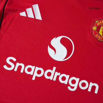 Manchester United Otthon Hosszú Ujjú Soccer Mez 2025/26 Piros