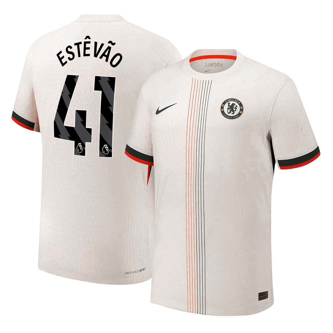 ESTÊVÃO #41 Chelsea Játékos Idegenbeli Mez 2025/26 Fehér