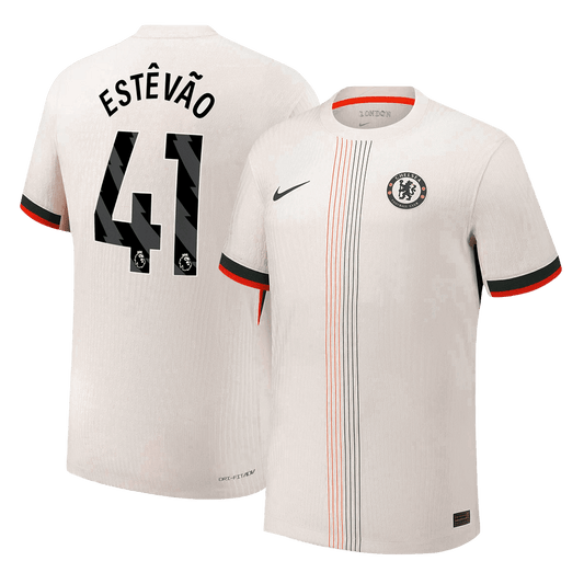 ESTÊVÃO #41 Chelsea Játékos Idegenbeli Mez 2025/26 Fehér