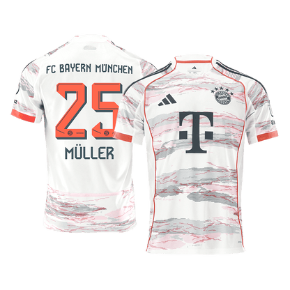 MÜLLER #25 Bayern Munich Idegenbeli Soccer Mez 2025/26 Fehér
