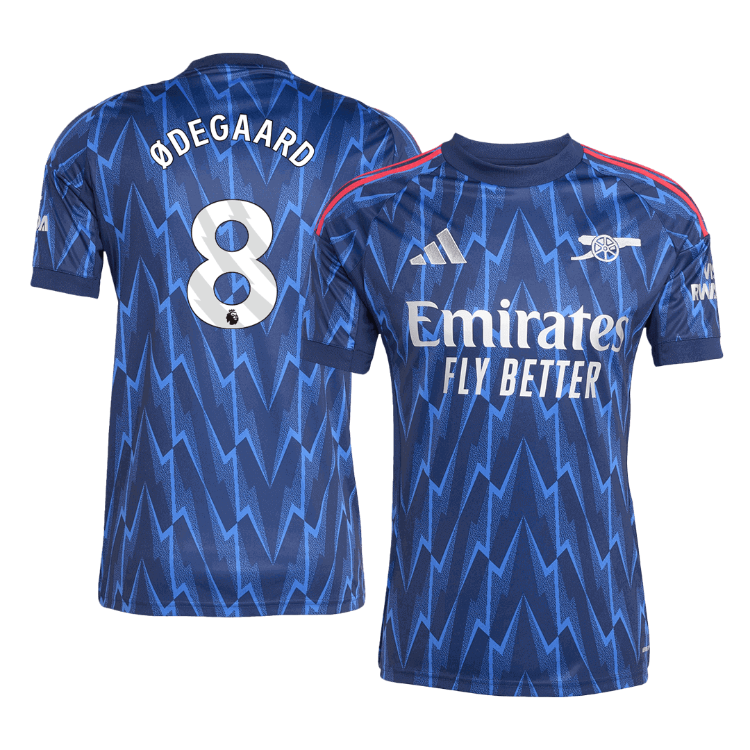 ØDEGAARD #8 Arsenal Idegenbeli Soccer Mez 2025/26 Kék