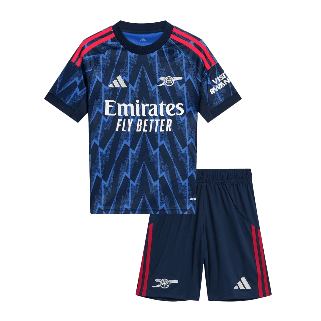 Gyerekek Arsenal Idegenbeli Soccer Mez Készlet(Mez+Rövidnadrág) 2025/26 Kék