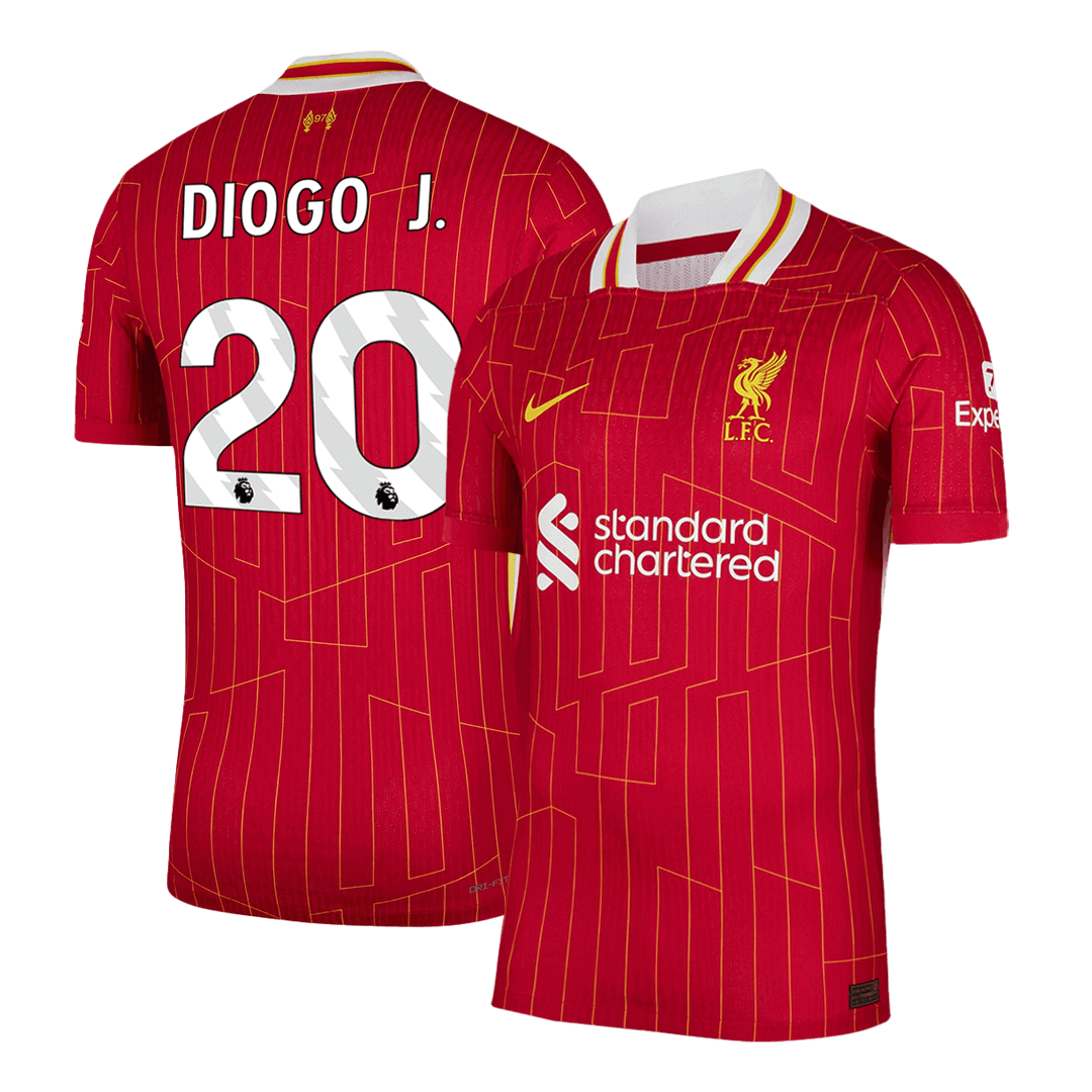 DIOGO J. #20 Hiteles Liverpool Otthon Soccer Mez 2024/25 Piros
