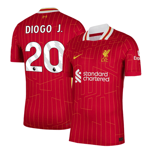 DIOGO J. #20 Hiteles Liverpool Otthon Soccer Mez 2024/25 Piros