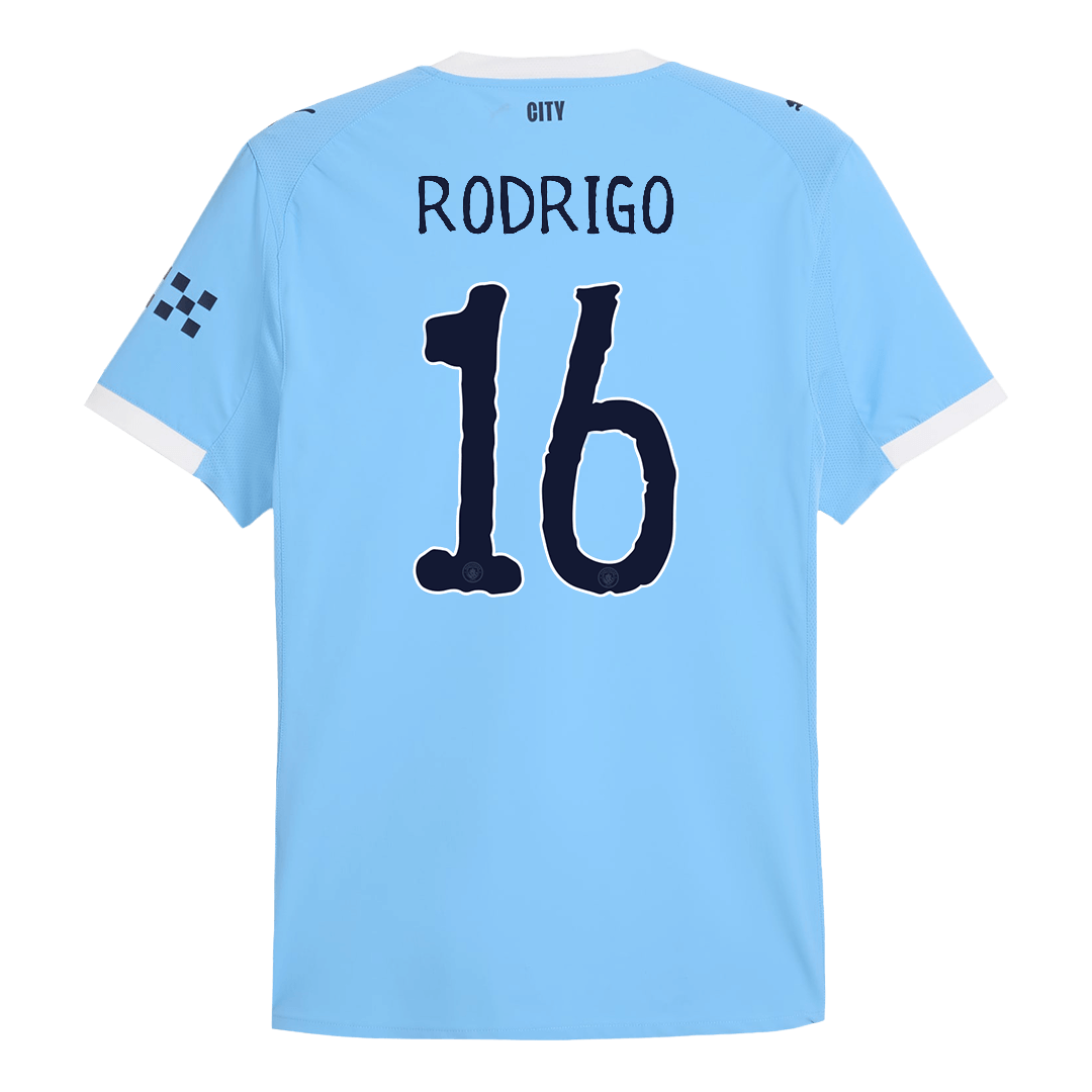 RODRIGO #16 Manchester City Játékos Otthon Mez 2025/26 Kék