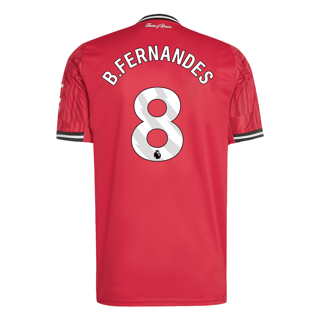 B.FERNANDES #8 Manchester United Otthon Soccer Mez 2025/26 Piros