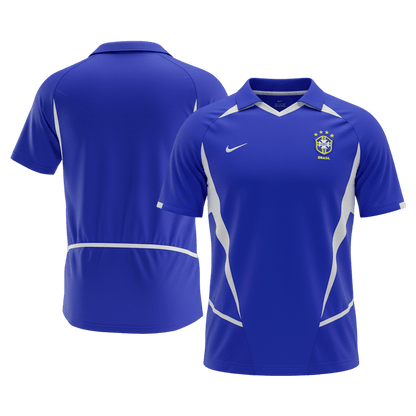 Brazil Idegenbeli Retro Futball Mez 2002 Kék