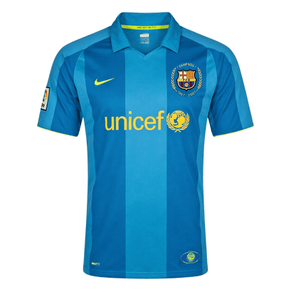 Barcelona Idegenbeli Retro Futball Mez 2007/08 Kék