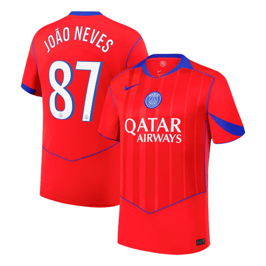 JOÃO NEVES #87 PSG Idegenbeli Harmadik Mez 2025/26 Piros