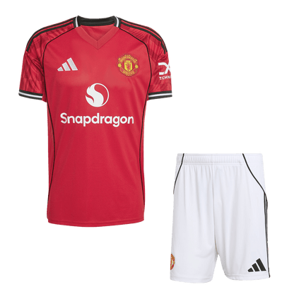 Manchester United Otthon Mez Szett (Mez + Nadrág) 2025/26-Piros