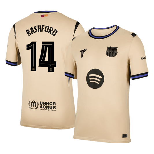 RASHFORD #14 Barcelona Idegenbeli Soccer Mez 2025/26 Sárga - UCL
