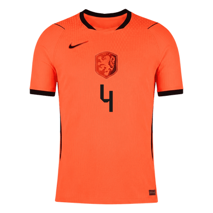VIRGIL #4 Netherlands Játékos Verzió Hazai Mez Világbajnoki 2026 Narancs