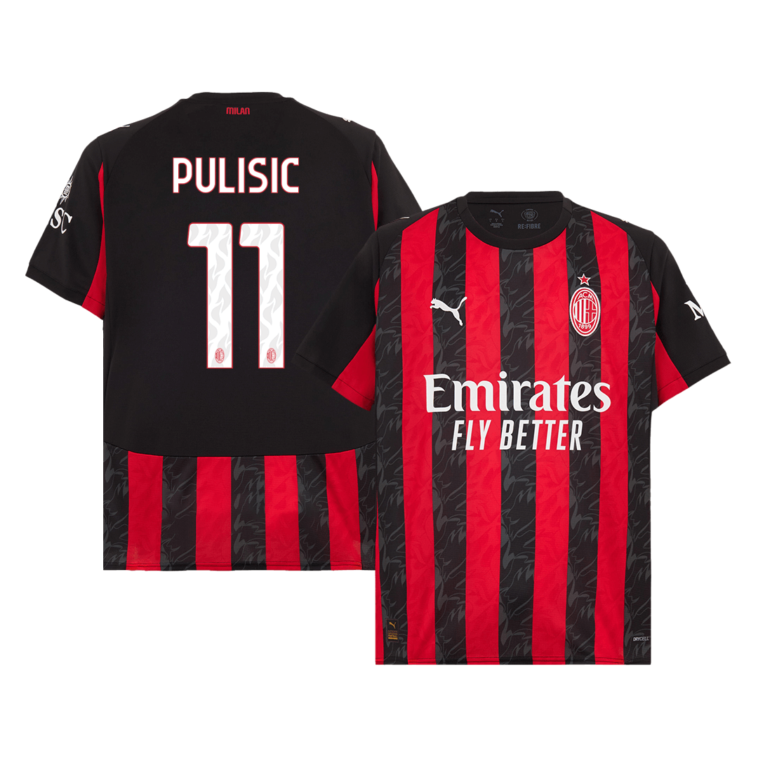 PULISIC #11 AC Milan Otthoni Soccer Mez 2025/26 Piros&Fekete