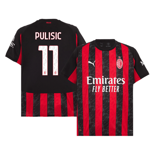 PULISIC #11 AC Milan Otthoni Soccer Mez 2025/26 Piros&Fekete
