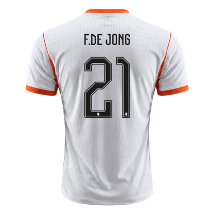 F.DE JONG #21 Netherlands Játékos Verzió Idegenbeli Mez Világbajnoki 2026 Fehér