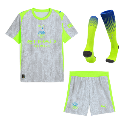 Manchester City Idegenbeli Harmadik Mez Szett (Mez+Nadrág+Zokni) 2025/26 Szürke