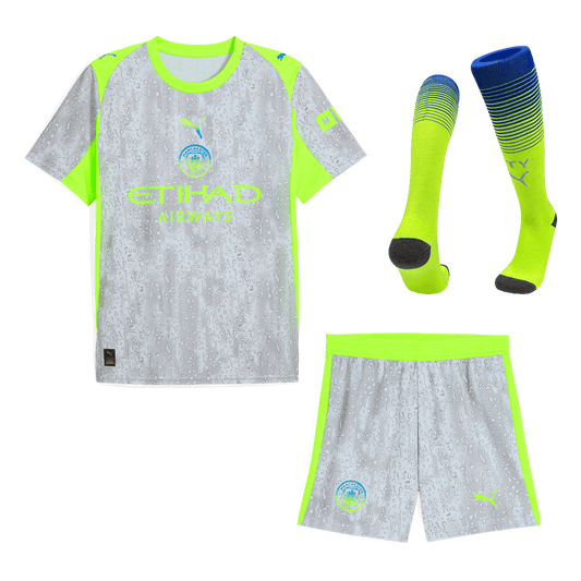 Manchester City Idegenbeli Harmadik Mez Szett (Mez+Nadrág+Zokni) 2025/26 Szürke