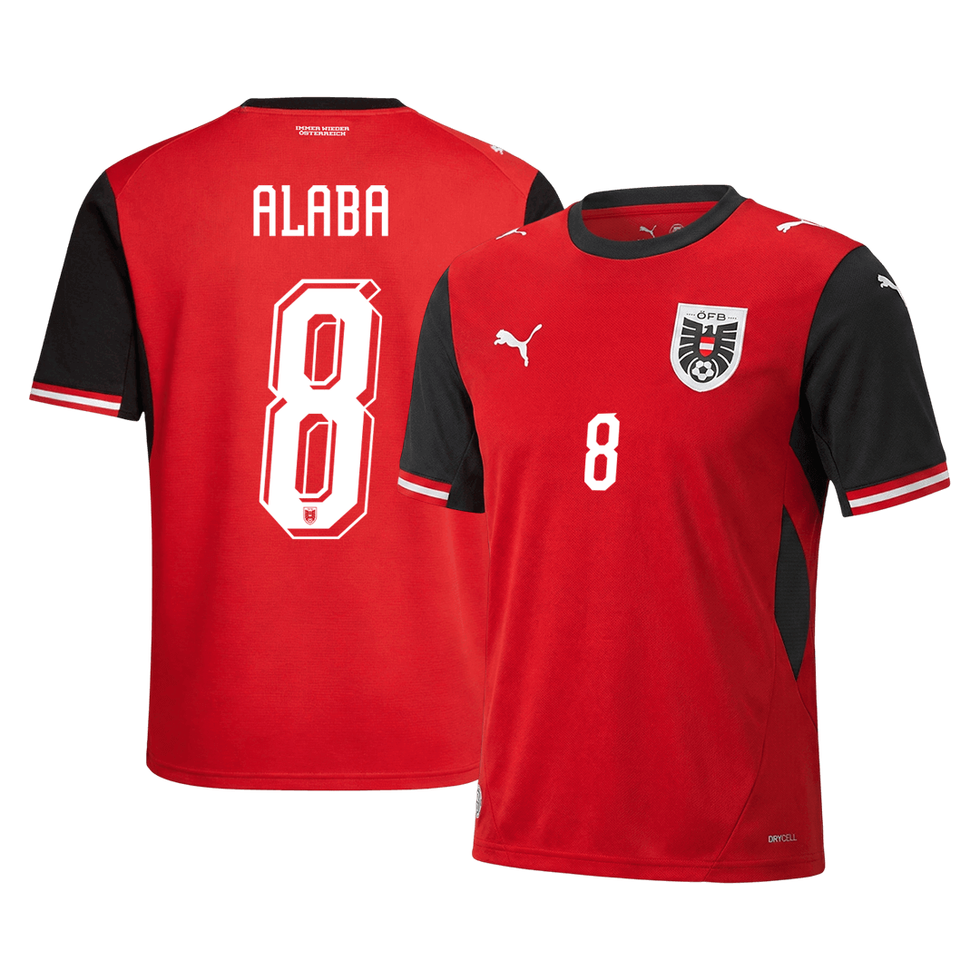ALABA #8 Austria Hazai Mez Világbajnoki 2026 Piros