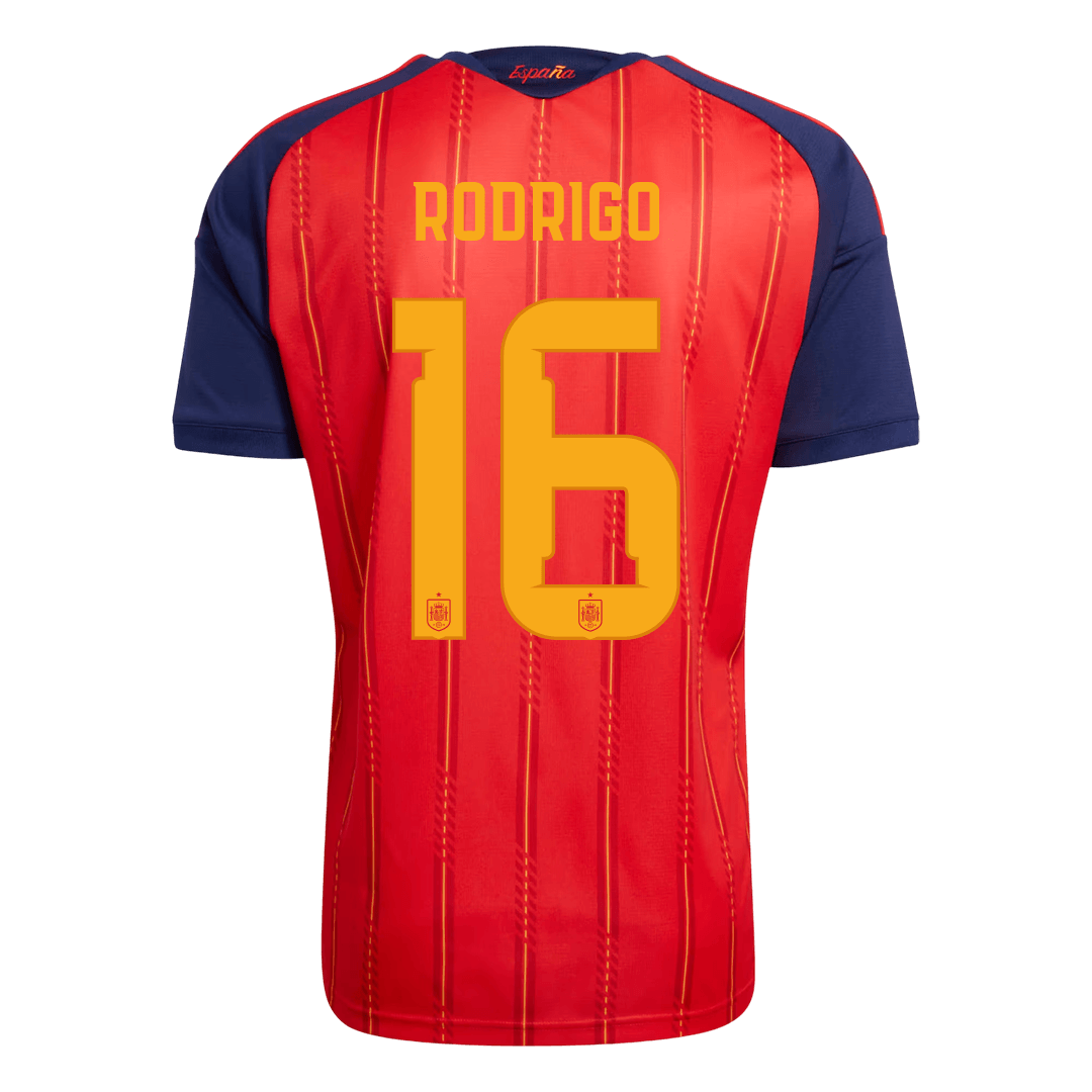 RODRIGO #16 Spain Hazai Futball Világbajnoki 2026 Piros