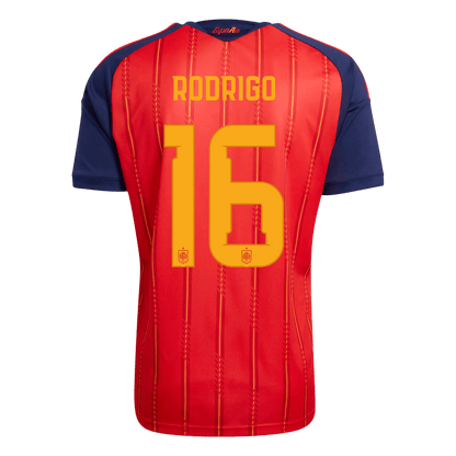 RODRIGO #16 Spain Hazai Futball Világbajnoki 2026 Piros