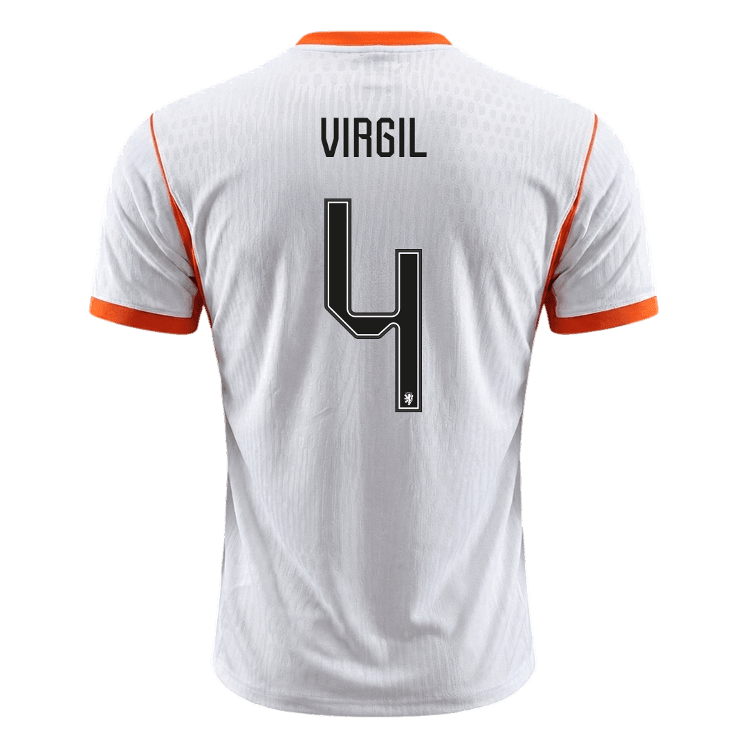 VIRGIL #4 Netherlands Játékos Verzió Idegenbeli Mez Világbajnoki 2026 Fehér