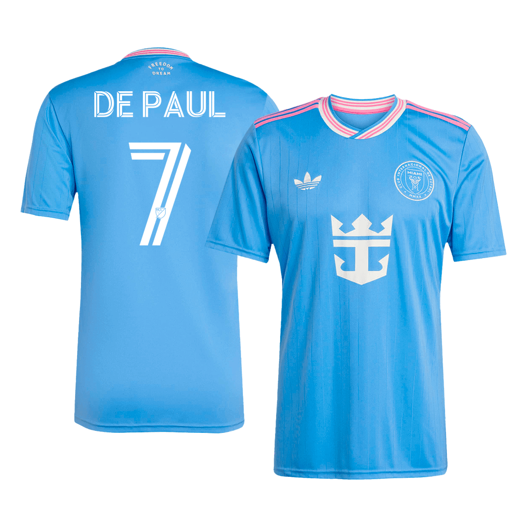 DE PAUL #7 Inter Miami Harmadik Idegenbeli Soccer Mez 2025 kék