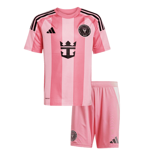 Gyerekek Inter Miami CF Otthoni Soccer Mez Készlet(Mez+Rövidnadrág) 2025 Rózsaszín