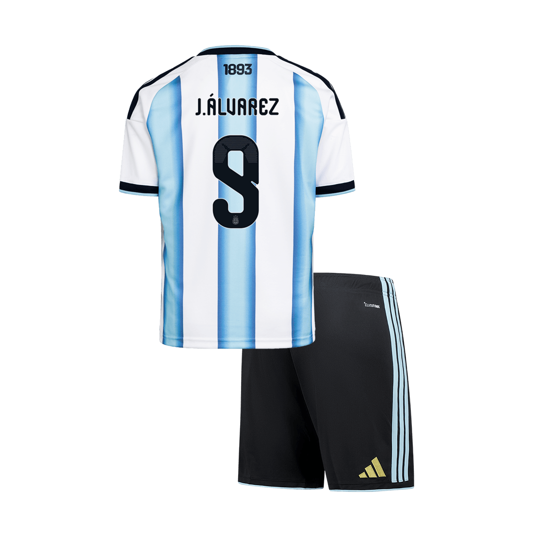 Argentina J.ÁLVAREZ #9 Gyerek Hazai Világbajnokság Mez Készlet(Mez+Nadrág) 2026