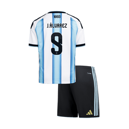 Argentina J.ÁLVAREZ #9 Gyerek Hazai Világbajnokság Mez Készlet(Mez+Nadrág) 2026
