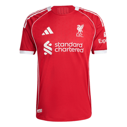 VIRGIL #4 Hiteles Liverpool Otthon Soccer Mez 25/26 Piros