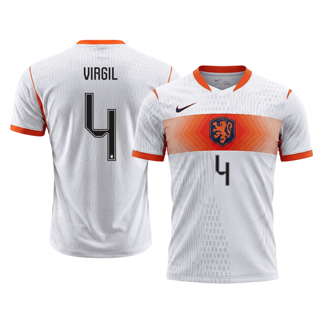 VIRGIL #4 Netherlands Játékos Verzió Idegenbeli Mez Világbajnoki 2026 Fehér