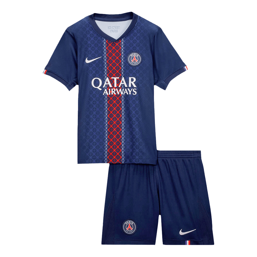 Gyerekek PSG Otthon Soccer Mez Készlet(Mez+Rövidnadrág) 2025/26 Haditengerészet