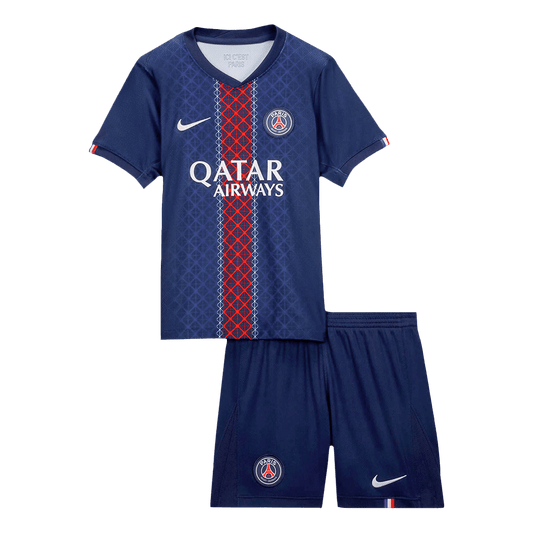 Gyerekek PSG Otthon Soccer Mez Készlet(Mez+Rövidnadrág) 2025/26 Haditengerészet