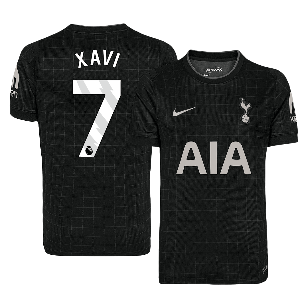 XAVI #7 Tottenham Hotspur 
 Idegen 
 Futball Mez 
2025/26 
 Fekete