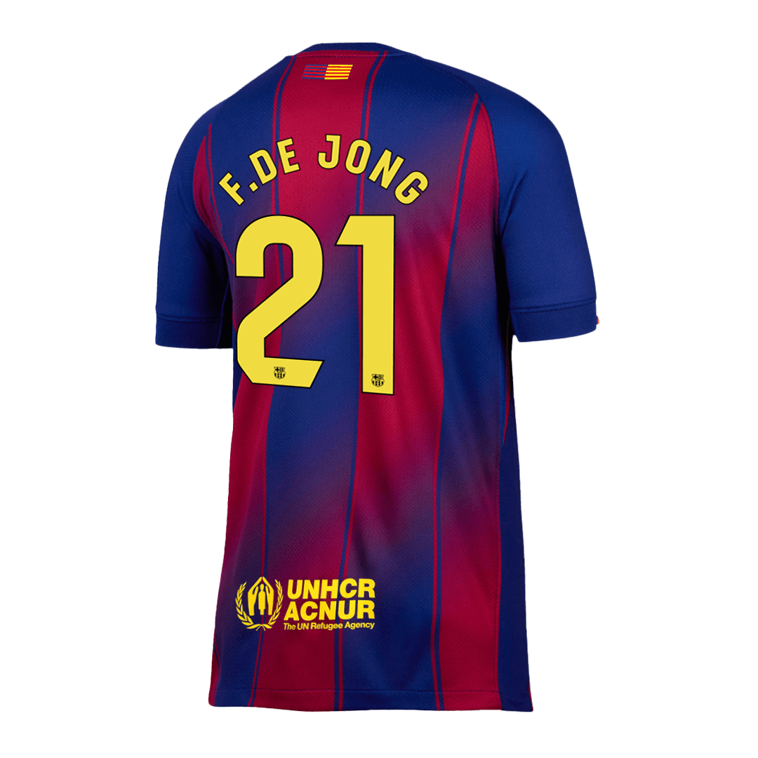 F.DE JONG #21 Barcelona Otthon Soccer Mez 2025/26 Piros&Kék