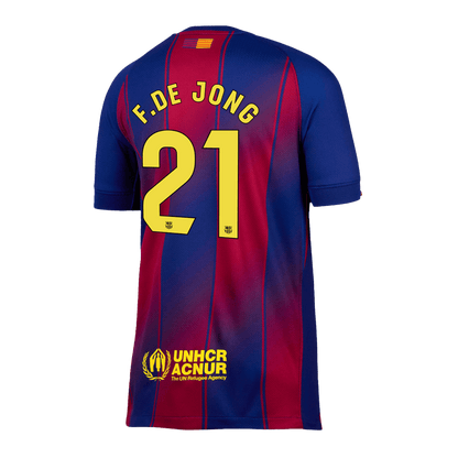 F.DE JONG #21 Barcelona Otthon Soccer Mez 2025/26 Piros&Kék